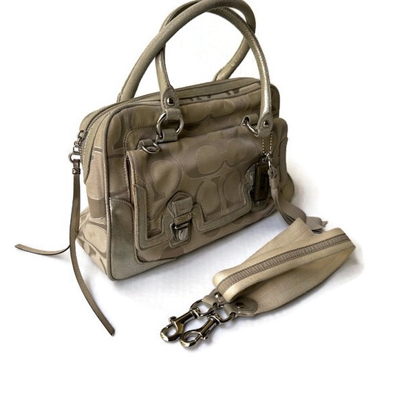 Vintage Coach Poppy Signature C Jacquard Sateen Lurex Satchel - Picture 2 of 6